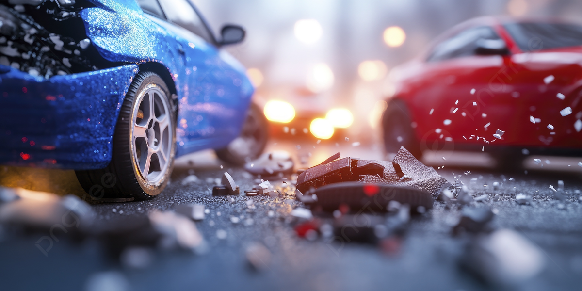 pngtree a car accident between two vehicles one blue and the other picture image 15886804